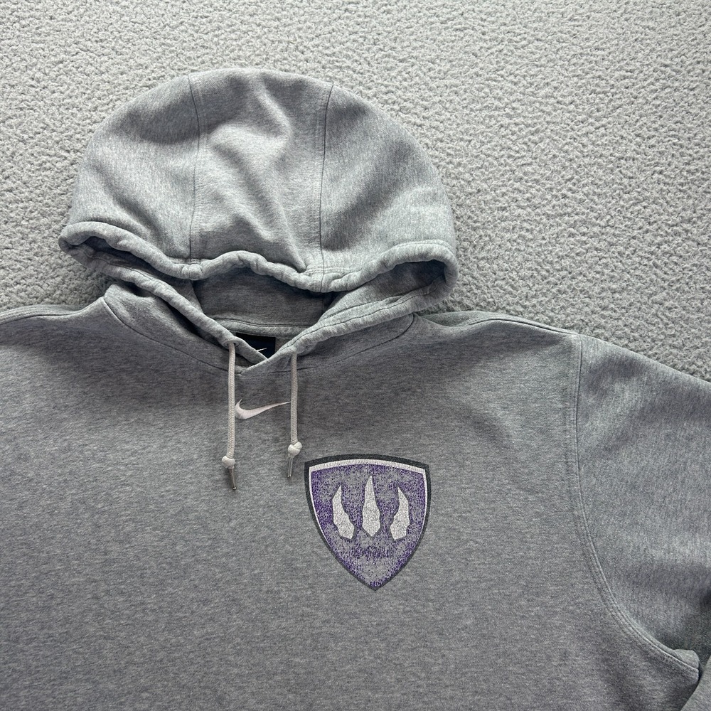 Nike Hoodie Mens XL Gray Center Swoosh Vector Claw‎ Ribbed Cuff & Hem Drawstring - Picture 3 of 13